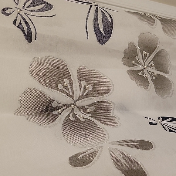 Gauzy scarf with pearls & glittery accents approximately 72 inches in length NWT - Picture 5 of 12